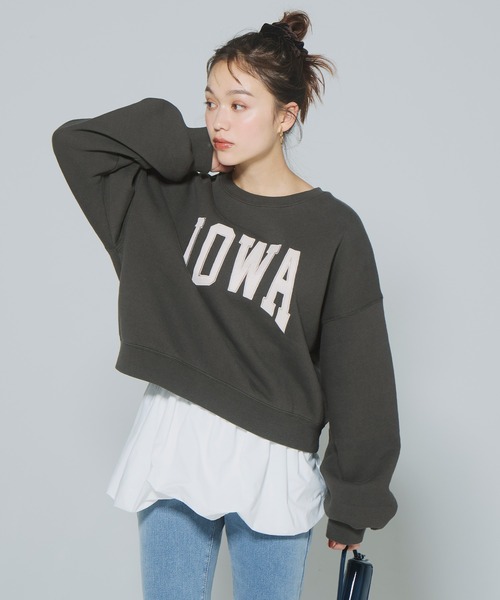 ヘビーウェイト裏起毛 ビンテージ加工ロゴスウェット（スウェット