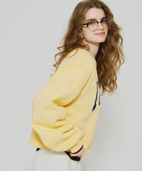 coca（coca）（コカ）の「ヘビーウェイト裏起毛 ビンテージ加工ロゴスウェット（スウェット・レディース・ライトグレー/ピンク/オートミール/ネイビー/チャコール/イエロー/アイボリー/グレー・S/M/L/XL）」の22枚目の写真