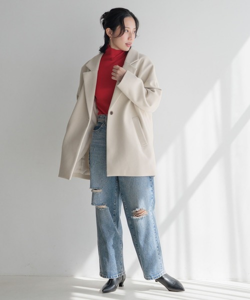 えりえり　ライトグレーXS LOWRYS FARM（ローリーズファーム） ニット セーター カラータートル