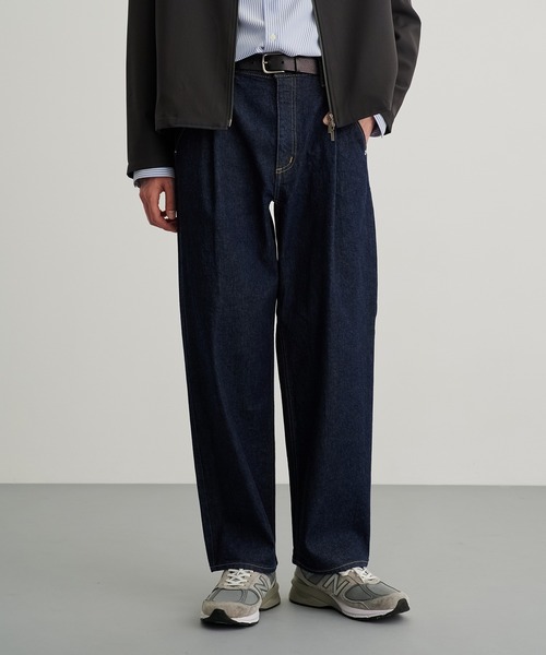 【PUBLIC TOKYO】PUBLIC DENIMガゼットテーパードデニム セットアップ対応〉PUBLIC DENIM ガゼットテーパードデニム