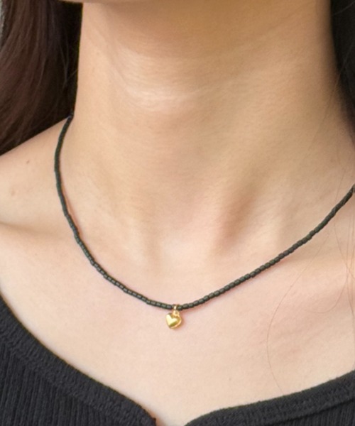 mini heart beads necklace / ミニハートビーズネックレス