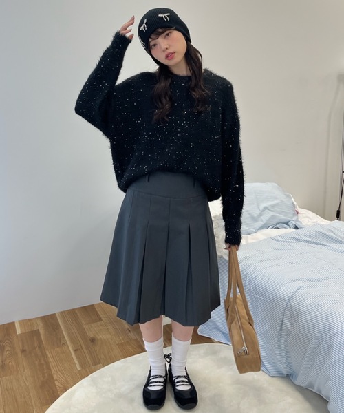 Birthday room（バースデイルーム）の「2WAYミディ丈プリーツスカート / 2way midi length pleated skirt（スカート・レディース・グレー・FREE）」の2枚目の写真