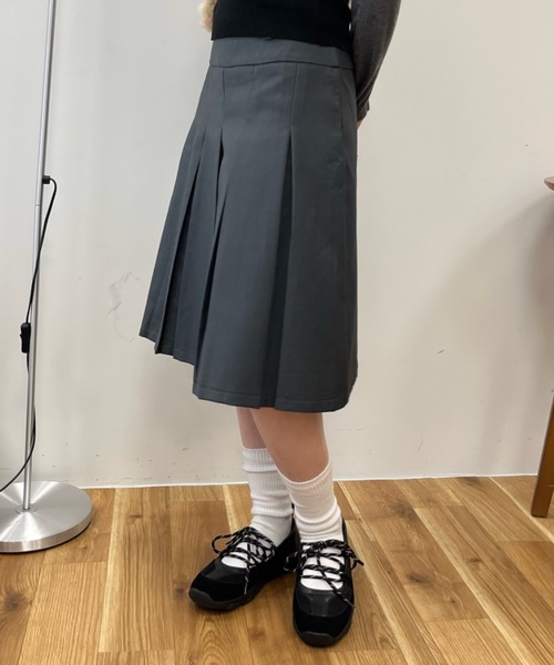 Birthday room（バースデイルーム）の「2WAYミディ丈プリーツスカート / 2way midi length pleated skirt（スカート・レディース・グレー・FREE）」の8枚目の写真