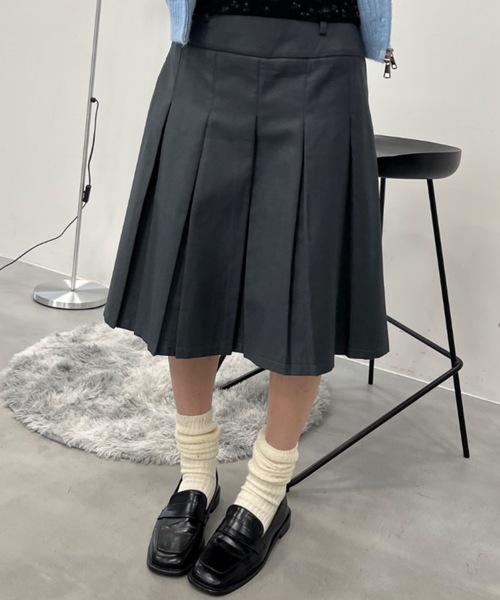 Birthday room（バースデイルーム）の「2WAYミディ丈プリーツスカート / 2way midi length pleated skirt（スカート・レディース・グレー・FREE）」の12枚目の写真