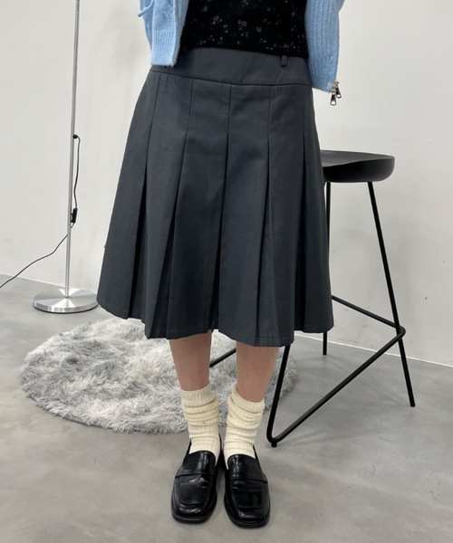 Birthday room（バースデイルーム）の「2WAYミディ丈プリーツスカート / 2way midi length pleated skirt（スカート・レディース・グレー・FREE）」の15枚目の写真