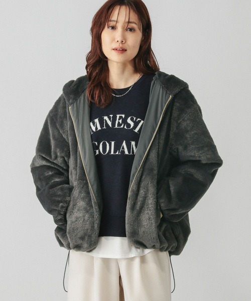 【セール】フェイクファーパーカーブルゾン/115442（ブルゾン）｜GLOBAL WORK（グローバルワーク）