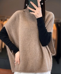 ニット ジレ タートル