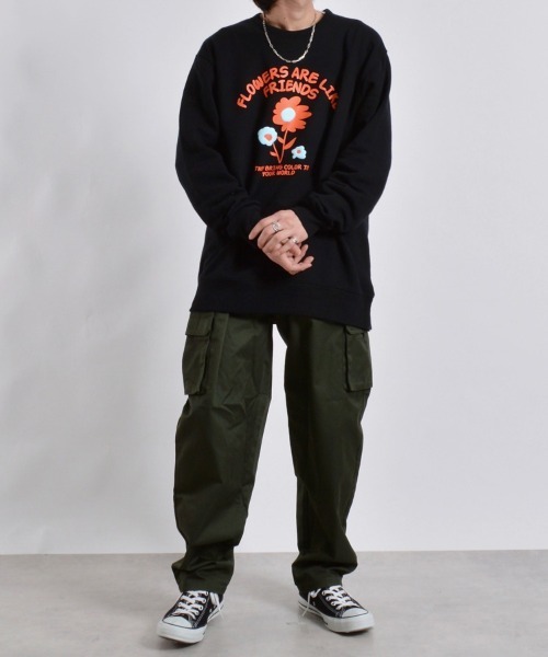 MODISH GAZE（モディシュガゼ）の「発泡フラワー裏毛スウェット（Tシャツ/カットソー・メンズ・オートミール/ネイビー/ブラック・X-LARGE/MEDIUM/LARGE）」の8枚目の写真