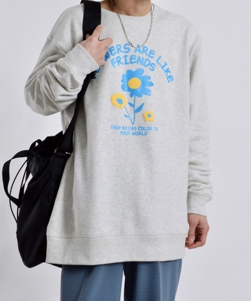 MODISH GAZE（モディシュガゼ）の「発泡フラワー裏毛スウェット（Tシャツ/カットソー・メンズ・オートミール/ネイビー/ブラック・X-LARGE/MEDIUM/LARGE）」の12枚目の写真