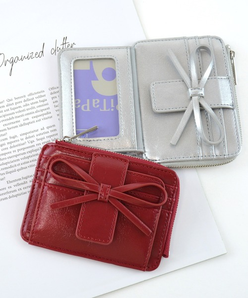 ALTROSE（アルトローズ）の「リボン パスケース ミニ財布 ミニウォレット フラグメントケース ルリリ（カードケース・レディース・ブラック/アイボリー/シルバー/レッド・FREE）」の12枚目の写真