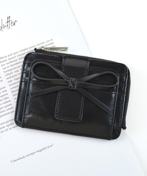 ALTROSE（アルトローズ）の「リボン パスケース ミニ財布 ミニウォレット フラグメントケース ルリリ（カードケース・レディース・ブラック/アイボリー/シルバー/レッド・FREE）」の20枚目の写真