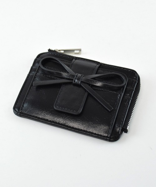 リボン パスケース ミニ財布 ミニウォレット フラグメントケース