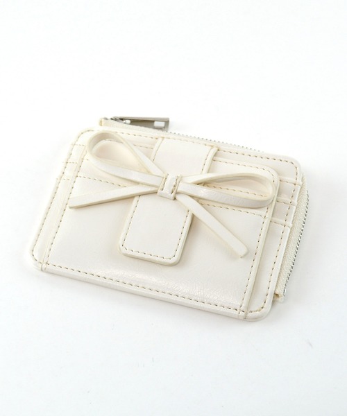 リボン パスケース ミニ財布 ミニウォレット フラグメントケース