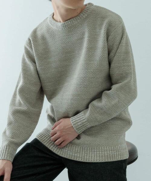 ITEMS URBANRESEARCH（アイテムズ アーバンリサーチ）の「マシンウォッシャブル クルーネックカノコニット（ニット/セーター・メンズ・グレー系その他/ブルー/オレンジ系その他/ブラウン・MEDIUM/LARGE）」の2枚目の写真