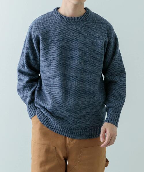 ITEMS URBANRESEARCH（アイテムズ アーバンリサーチ）の「マシンウォッシャブル クルーネックカノコニット（ニット/セーター・メンズ・グレー系その他/ブルー/オレンジ系その他/ブラウン・MEDIUM/LARGE）」の21枚目の写真