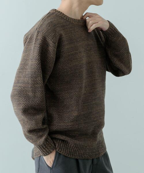 ITEMS URBANRESEARCH（アイテムズ アーバンリサーチ）の「マシンウォッシャブル クルーネックカノコニット（ニット/セーター・メンズ・グレー系その他/ブルー/オレンジ系その他/ブラウン・MEDIUM/LARGE）」の7枚目の写真