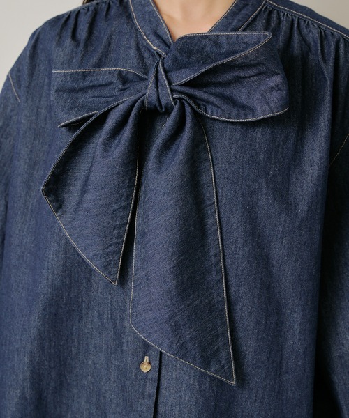 RAY CASSIN（レイカズン）の「デニムタイチュニック（シャツ/ブラウス・レディース・ブルー/ネイビー・FREE）」の19枚目の写真