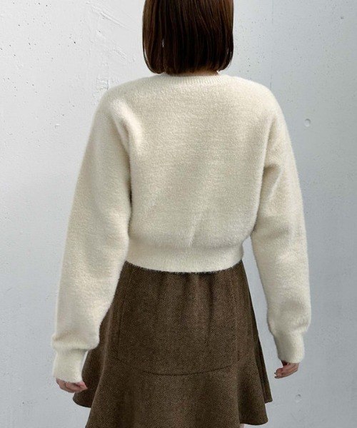 archives(アルシーヴ)の「ダブルフェイスフェザーニットアンサンブル(ニット/セーター・レディース・ピンク/ブルー/アイボリー/ブラック・MEDIUM)」の7枚目の写真