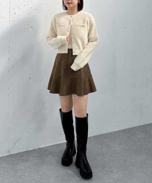 archives(アルシーヴ)の「ダブルフェイスフェザーニットアンサンブル(ニット/セーター・レディース・ピンク/ブルー/アイボリー/ブラック・MEDIUM)」の9枚目の写真