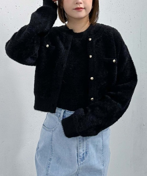 archives(アルシーヴ)の「ダブルフェイスフェザーニットアンサンブル(ニット/セーター・レディース・ピンク/ブルー/アイボリー/ブラック・MEDIUM)」の11枚目の写真