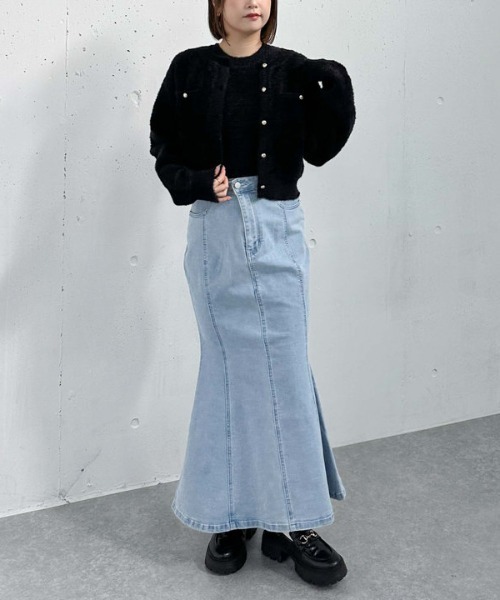 archives(アルシーヴ)の「ダブルフェイスフェザーニットアンサンブル(ニット/セーター・レディース・ピンク/ブルー/アイボリー/ブラック・MEDIUM)」の14枚目の写真