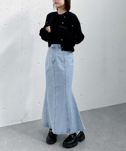 archives(アルシーヴ)の「ダブルフェイスフェザーニットアンサンブル(ニット/セーター・レディース・ピンク/ブルー/アイボリー/ブラック・MEDIUM)」の15枚目の写真