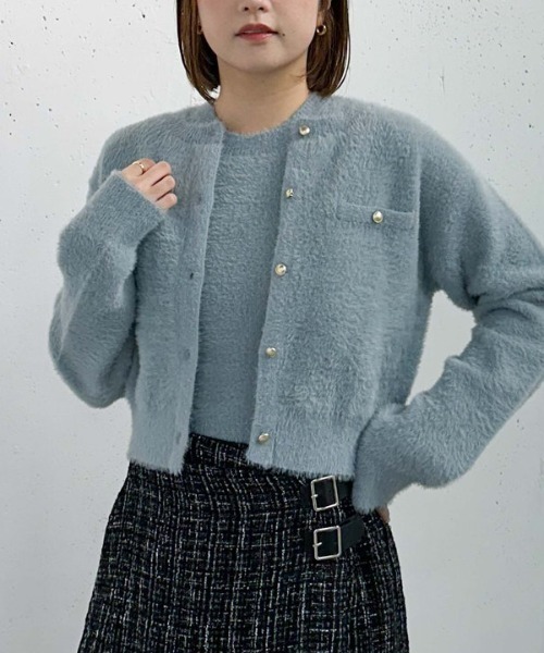 archives(アルシーヴ)の「ダブルフェイスフェザーニットアンサンブル(ニット/セーター・レディース・ピンク/ブルー/アイボリー/ブラック・MEDIUM)」の17枚目の写真