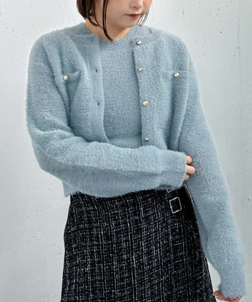 archives(アルシーヴ)の「ダブルフェイスフェザーニットアンサンブル(ニット/セーター・レディース・ピンク/ブルー/アイボリー/ブラック・MEDIUM)」の18枚目の写真