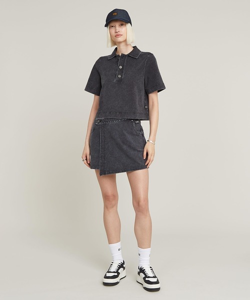 G-STAR（ジースター）の「Overdyed Polo Sweater/オーバーダイショートスリーブポロスウェット（ポロシャツ・レディース・ブラック系その他/ブルー系その他・SMALL/X-SMALL/MEDIUM）」の6枚目の写真