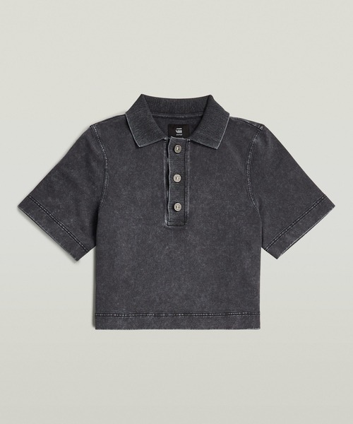 G-STAR（ジースター）の「Overdyed Polo Sweater/オーバーダイショートスリーブポロスウェット（ポロシャツ・レディース・ブラック系その他/ブルー系その他・SMALL/X-SMALL/MEDIUM）」の3枚目の写真