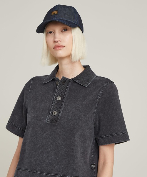 G-STAR（ジースター）の「Overdyed Polo Sweater/オーバーダイショートスリーブポロスウェット（ポロシャツ・レディース・ブラック系その他/ブルー系その他・SMALL/X-SMALL/MEDIUM）」の7枚目の写真