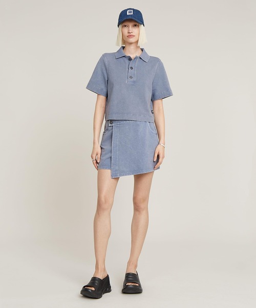 G-STAR（ジースター）の「Overdyed Polo Sweater/オーバーダイショートスリーブポロスウェット（ポロシャツ・レディース・ブラック系その他/ブルー系その他・SMALL/X-SMALL/MEDIUM）」の12枚目の写真