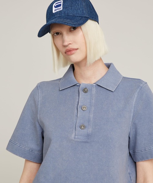 G-STAR（ジースター）の「Overdyed Polo Sweater/オーバーダイショートスリーブポロスウェット（ポロシャツ・レディース・ブラック系その他/ブルー系その他・SMALL/X-SMALL/MEDIUM）」の11枚目の写真