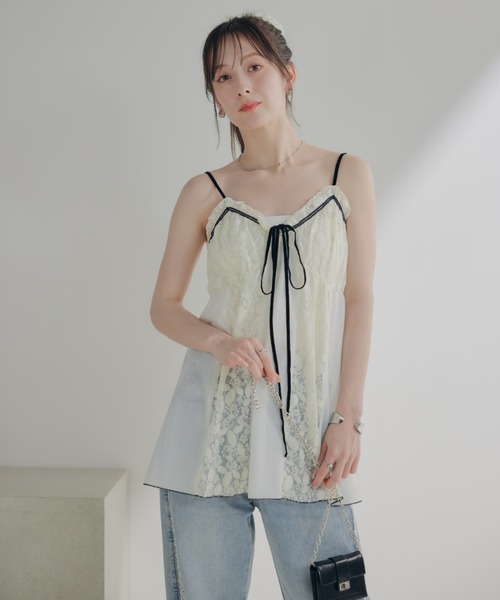 ECREL(エクレール)の「レースホルターキャミチュニック(キャミソール・レディース・アイボリー・FREE)」の14枚目の写真