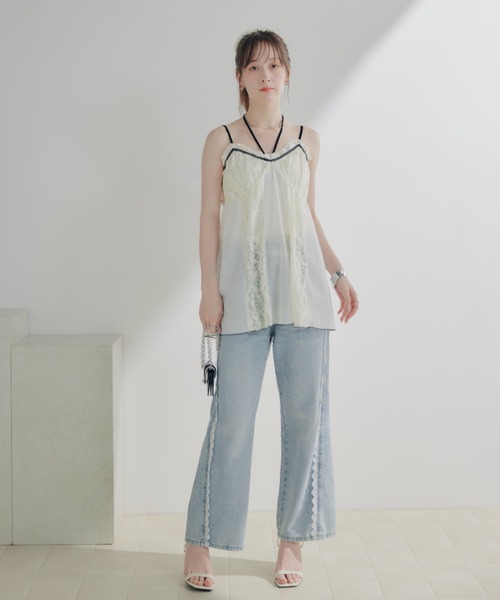 ECREL(エクレール)の「レースホルターキャミチュニック(キャミソール・レディース・アイボリー・FREE)」の21枚目の写真