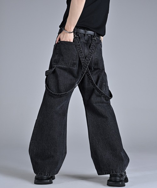 vintage make curved leg 3D suspender denim / ヴィンテージメイク