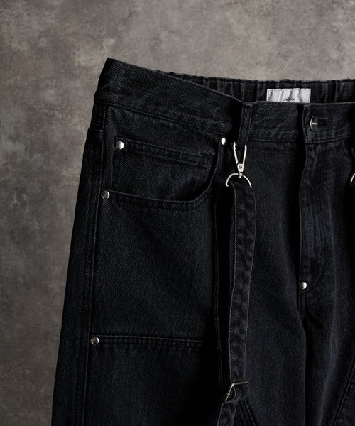 vintage make curved leg 3D suspender denim / ヴィンテージメイク