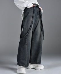 ADRER（アドラー）の「vintage make curved leg 3D suspender denim / ヴィンテージメイクカーブレッグ3Dサスペンダー(取外し可)デニム（デニムパンツ）」
