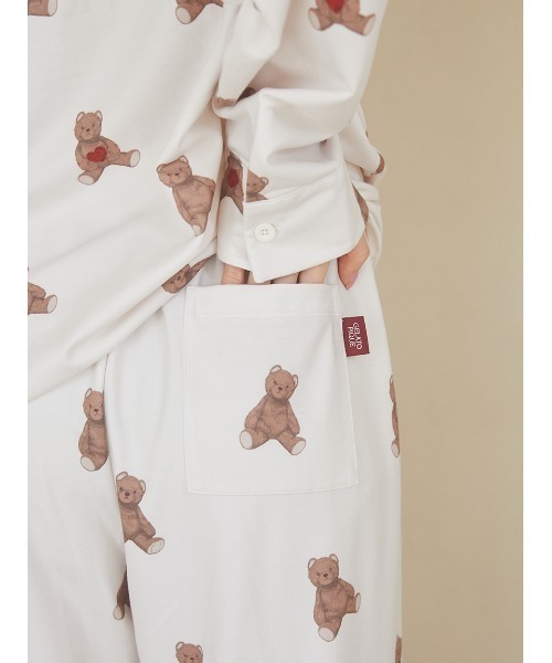 gelato pique（ジェラートピケ）の「インレイハートベア柄ロングパンツ（ルームウェア/パジャマ・レディース・クリーム・FREE）」の9枚目の写真