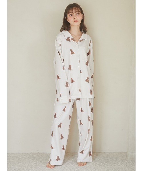 gelato pique（ジェラートピケ）の「インレイハートベア柄ロングパンツ（ルームウェア/パジャマ・レディース・クリーム・FREE）」の11枚目の写真