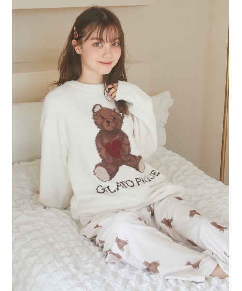 gelato pique（ジェラートピケ）の「インレイハートベア柄ロングパンツ