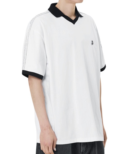 OY(オーワイ)の「『OY/オーワイ』 STITCHED COLLAR TEE/ステッチカラー半袖Tシャツ(Tシャツ/カットソー・レディース・ブラック/ホワイト・L/M)」の9枚目の写真
