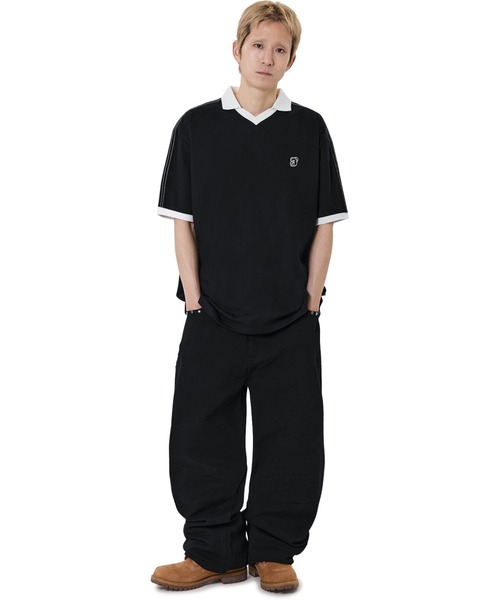 OY(オーワイ)の「『OY/オーワイ』 STITCHED COLLAR TEE/ステッチカラー半袖Tシャツ(Tシャツ/カットソー・レディース・ブラック/ホワイト・L/M)」の7枚目の写真