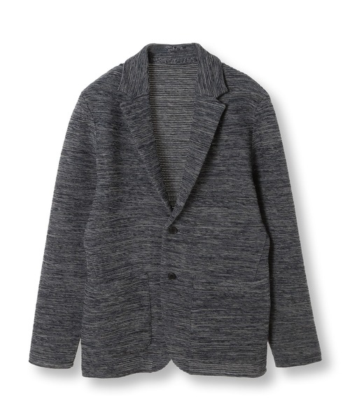 MEN'S BIGI(メンズビギ)の「3色撚りニットジャケット(テーラードジャケット・メンズ・ネイビー/グリーン・02/03/04)」の1枚目の写真