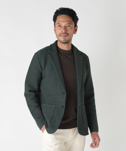 MEN'S BIGI(メンズビギ)の「3色撚りニットジャケット(テーラードジャケット・メンズ・ネイビー/グリーン・02/03/04)」の3枚目の写真