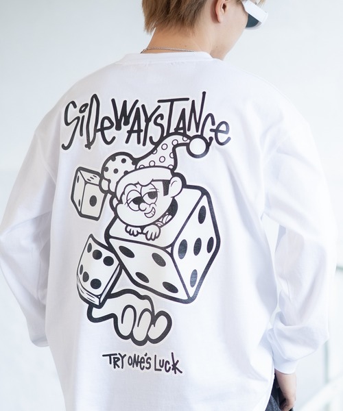 SIDEWAY STANCE(サイドウェイスタンス)の「【SIDEWAY STANCE】オリジナル グラフィック プリント ロンT(Tシャツ/カットソー・メンズ・ブラック/ブルー/ブラック系/ホワイト/ホワイト系/パープル系・LARGE/X-LARGE/SMALL/MEDIUM)」の3枚目の写真