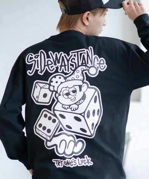 SIDEWAY STANCE(サイドウェイスタンス)の「【SIDEWAY STANCE】オリジナル グラフィック プリント ロンT(Tシャツ/カットソー・メンズ・ブラック/ブルー/ブラック系/ホワイト/ホワイト系/パープル系・LARGE/X-LARGE/SMALL/MEDIUM)」の4枚目の写真