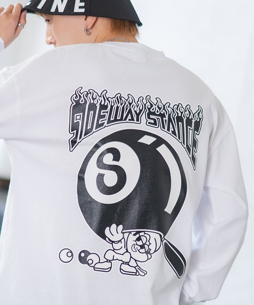 SIDEWAY STANCE(サイドウェイスタンス)の「【SIDEWAY STANCE】オリジナル グラフィック プリント ロンT(Tシャツ/カットソー・メンズ・ブラック/ブルー/ブラック系/ホワイト/ホワイト系/パープル系・LARGE/X-LARGE/SMALL/MEDIUM)」の2枚目の写真