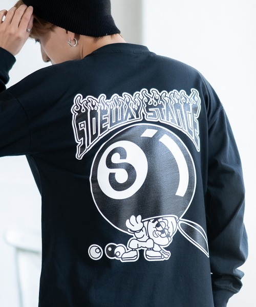 SIDEWAY STANCE(サイドウェイスタンス)の「【SIDEWAY STANCE】オリジナル グラフィック プリント ロンT(Tシャツ/カットソー・メンズ・ブラック/ブルー/ブラック系/ホワイト/ホワイト系/パープル系・LARGE/X-LARGE/SMALL/MEDIUM)」の1枚目の写真