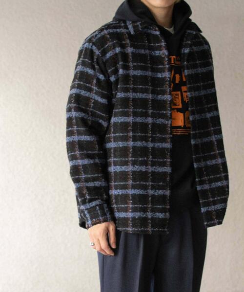 SENSE OF PLACE by URBAN RESEARCH(センスオブプレイスバイアーバンリサーチ)の「ブークレチェックルーズシャツ(シャツ/ブラウス・メンズ・ネイビー/ベージュ・MEDIUM/LARGE)」の1枚目の写真